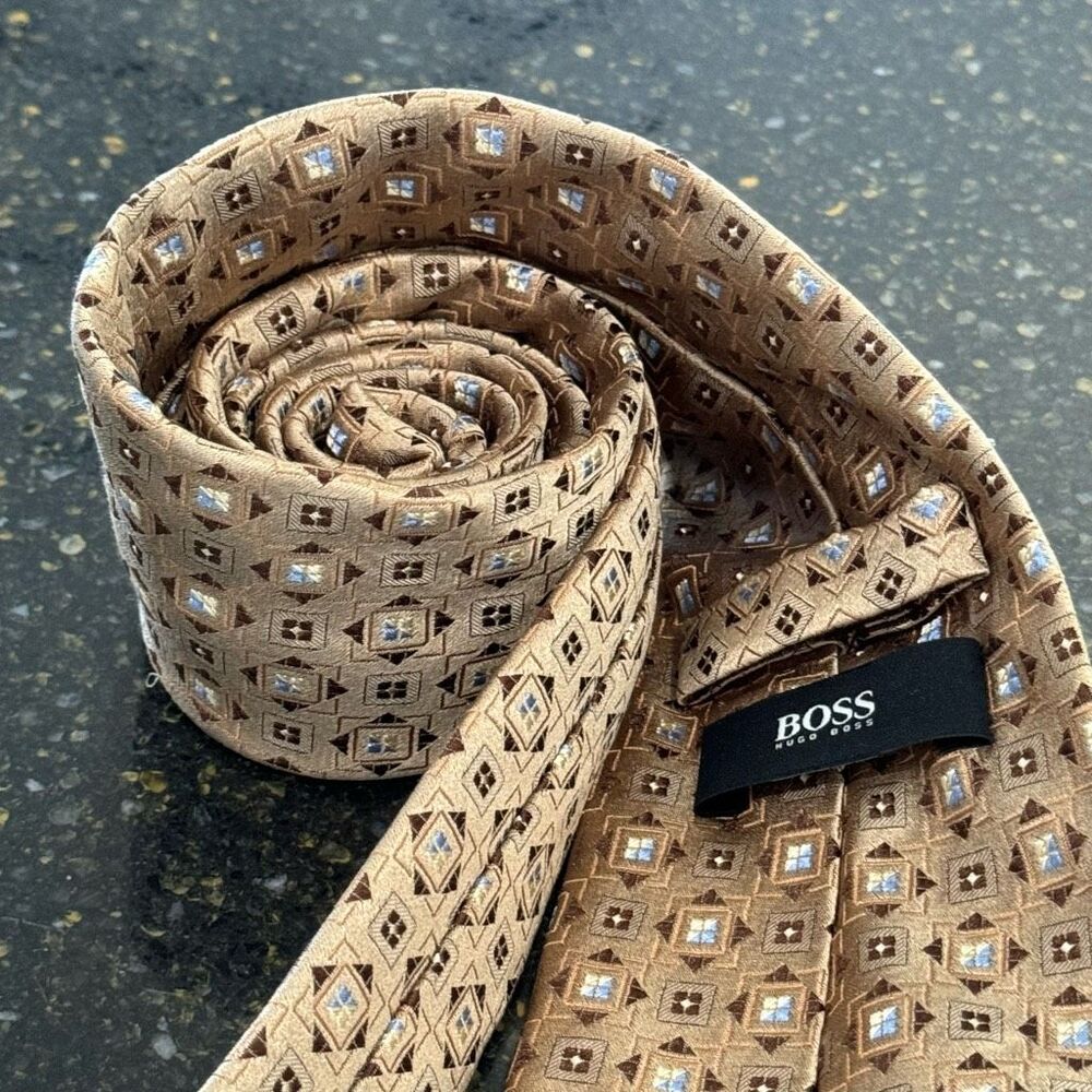 Hugo Boss Tan Silk Tie
